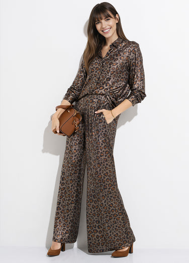 Chemise maille souple léopard métallisé Leopard