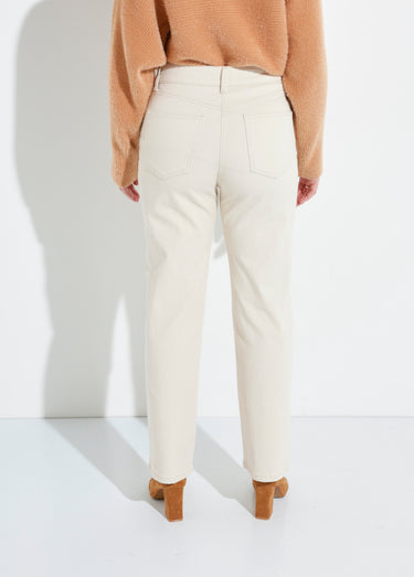 Jean droit 5 poches, spécial PETITE Beige