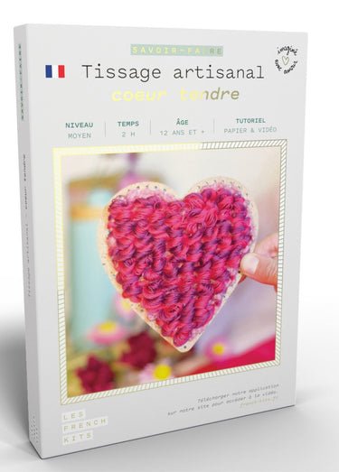Tissage artisanal ''coeur tendre'' Blanc