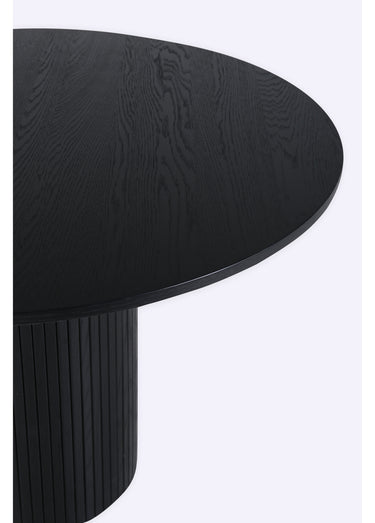 Table à manger peuplier pied cylindrique Noir