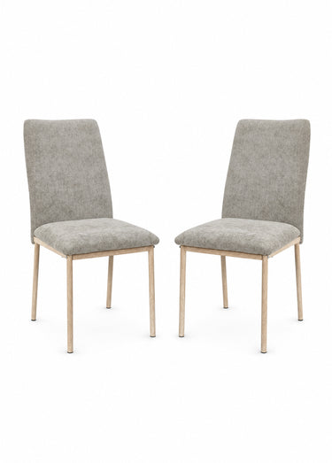 Set de 2 Chaises tissu chenille EMILIA Taupe