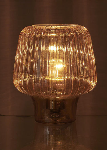 Lampe à poser en verre fumé coloré 1A Marron