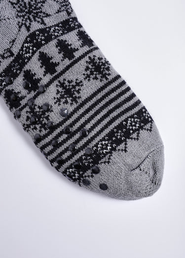 Paire de chaussettes chaudes en sherpa Gris