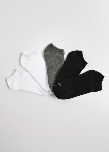 Lot de 5 Socquettes, coloris assortis Blanc/Gris/Noir