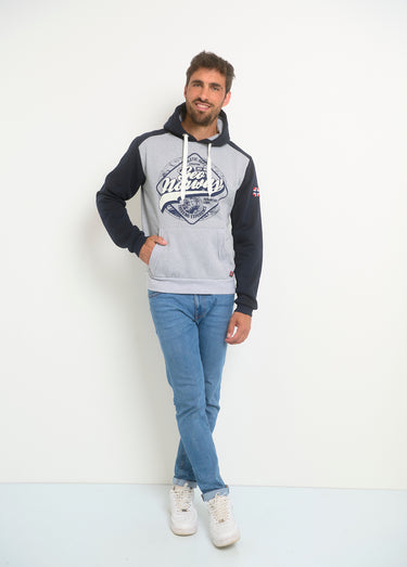 Sweat à capuche avec logo vintage Gris Melange
