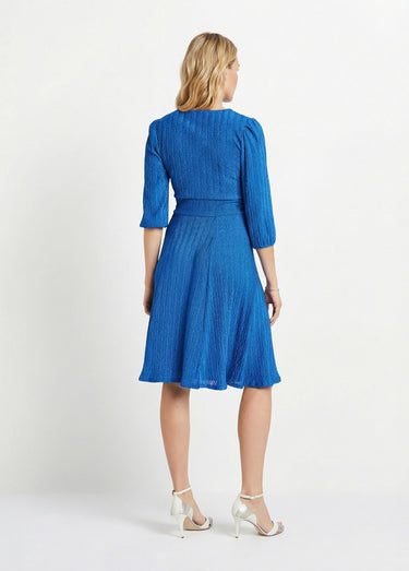 Robe courte pailletée cache-coeur Bleu