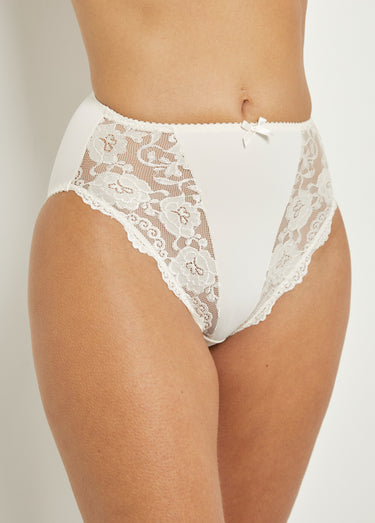 Culotte haute avec dentelle Ivoire