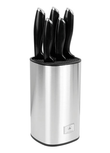 Bloc inox 5 couteaux lame acier Lumin Noir