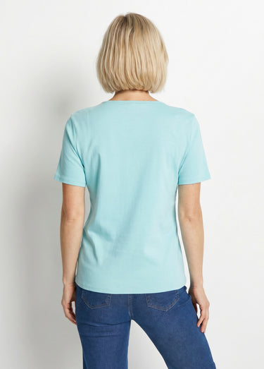 T-shirt manches courtes fantaisie cloutée Aqua