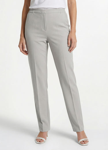 Pantalon droit taille semi-élastiquée Argent