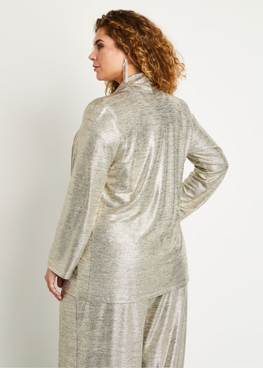 Veste longue maille brillante cérémonie Dore