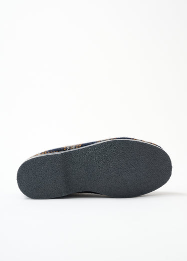 Chaussons largeur confort mixtes fourrés Marine