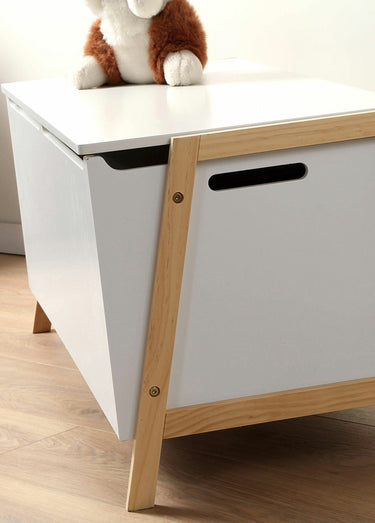 LEON Coffre de rangement pour enfant Blanc