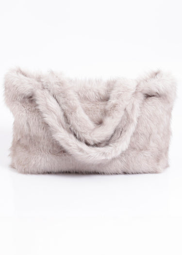 Sac en fausse fourrure unie Gris