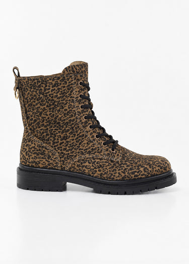 Bottines fantaisie style Combat boots Leopard
