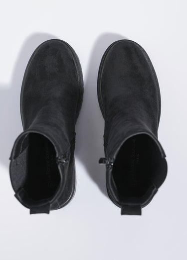 Boots Chelsea hautes semelle crantée Noir