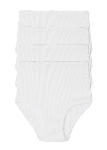 Culotte taille haute coton - lot de 4 Blanc Lot4