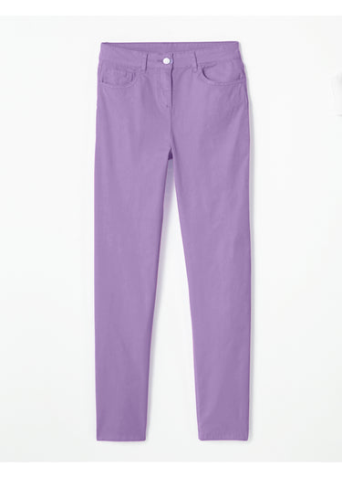 Pantacourt taille élastiquée 5 poches Violet
