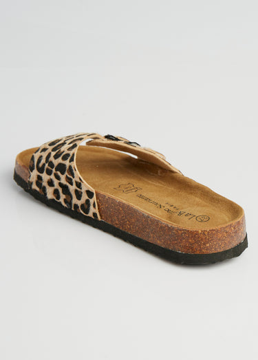 Mules avec boucle et semelle anatomique Leopard