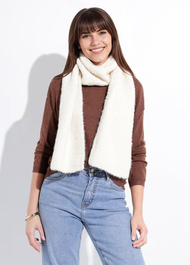 Echarpe chaude en maille mousseuse Blanc
