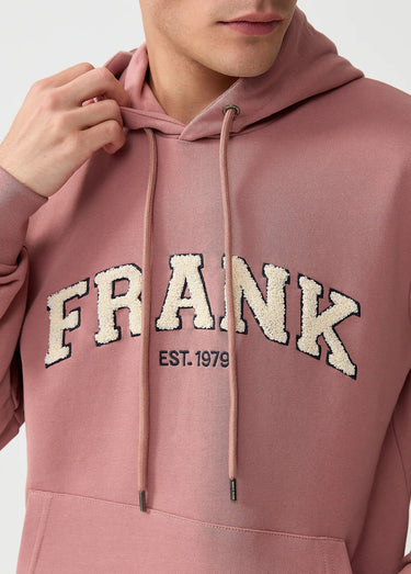 Sweat shirt à capuche, logo bouclette Rose