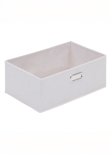 Commode façon bois, 5 tiroirs intissé Beige