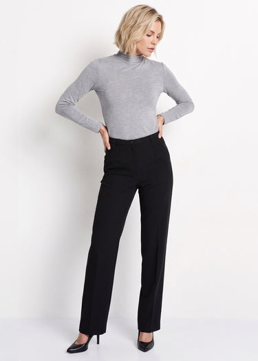 Pantalon taille semi-élastiquée droit Noir