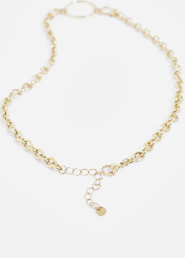 Collier acier inoxydable détail manilles Dore