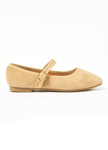 Ballerines style babies avec bout carré Taupe
