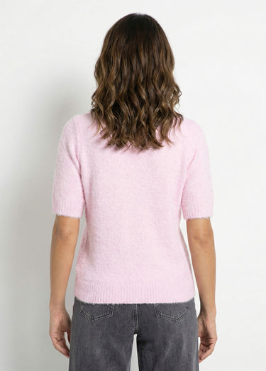Gilet à manches courtes avec laine Rose