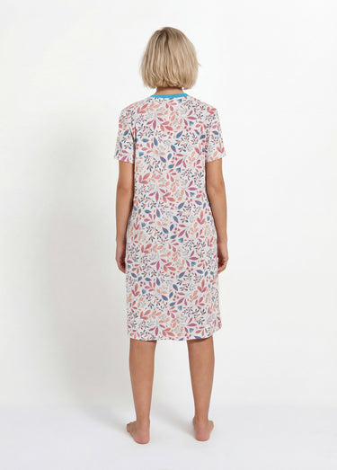 Chemise de nuit courte imprimée col tunisien Imprime/Rose