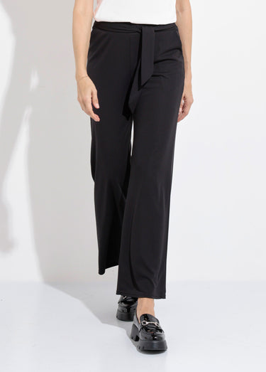 Pantalon fluide extensible à ceinturer Noir