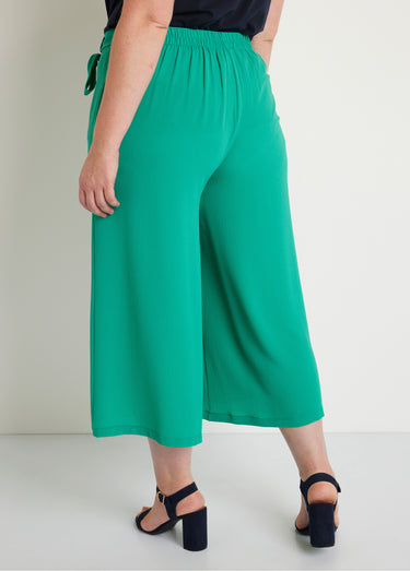 Jupe-culotte longue taille semi-élastiquée Uni Vert