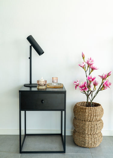 Table de chevet minimaliste, 1 tiroir Noir
