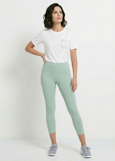 Legging de sport uni taille haute Vert