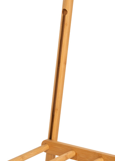 Penderie en bambou, tringle + étagère Naturel