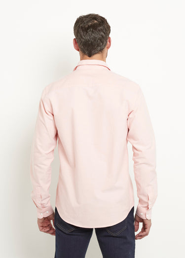 Chemise classique en oxford col boutonné Orange