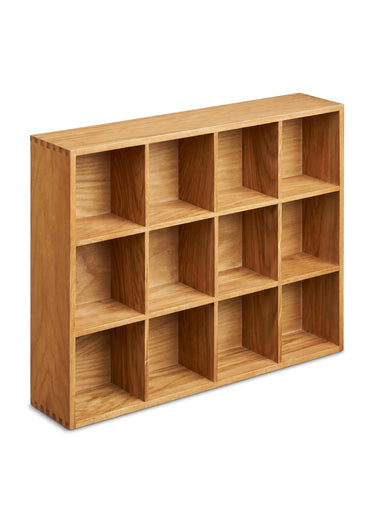 Etagère en chêne 12 cases SORIA Naturel