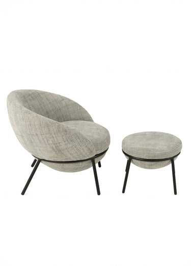 Fauteuil repos tissu + repose pieds 4G Gris