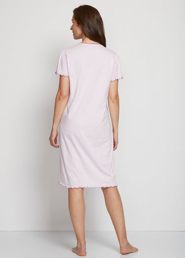 Chemise de nuit coton dentelle Parme