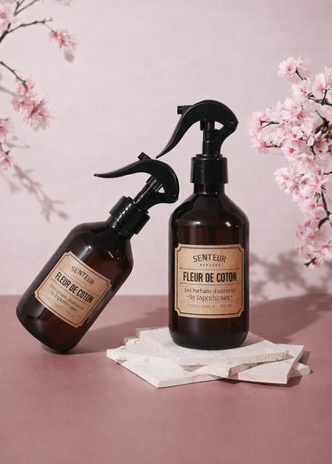 Spray d'intérieur parfumé verre ambré Fleur de coton
