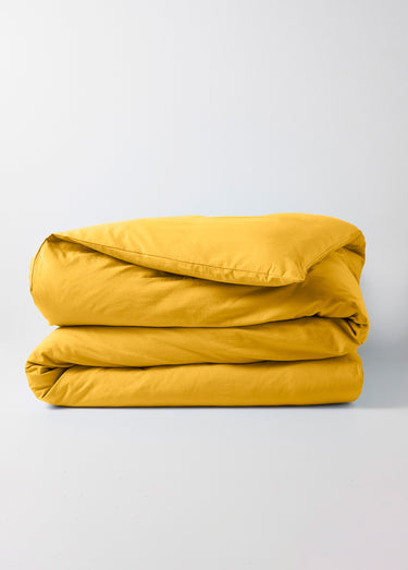 Housse de couette coton uni Ocre
