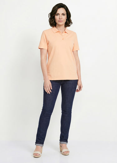 T-shirt maille piquée coton col polo Melon