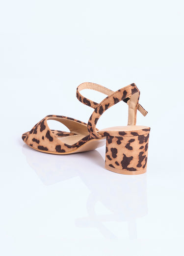 Sandales chic en simili cuir ou suédine Leopard