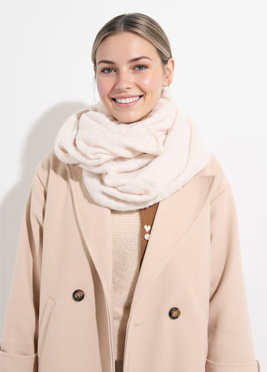 Tour de cou snood en maille mousseuse Beige