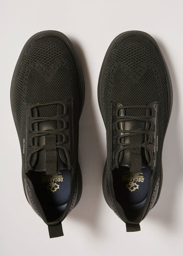 Baskets sporty en mesh, détails chic Noir