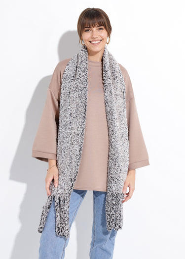 Echarpe chaude en polaire façon sherpa Gris Fonce