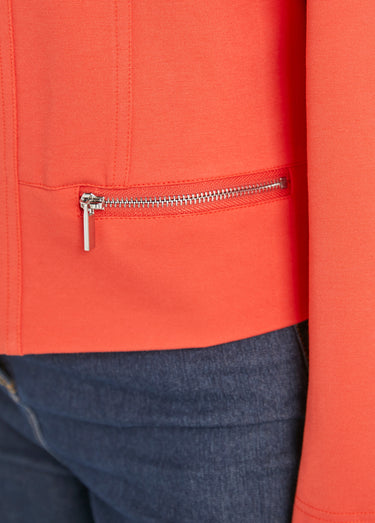 Veste courte zippée droite maille milano Capucine