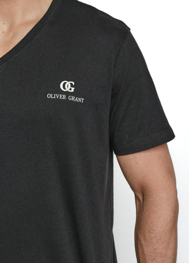 T-shirts foncés col V manches courtes Noir