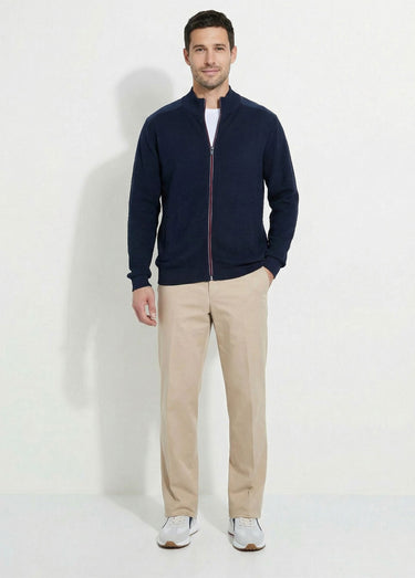 Gilet zippé col montant coton Marine